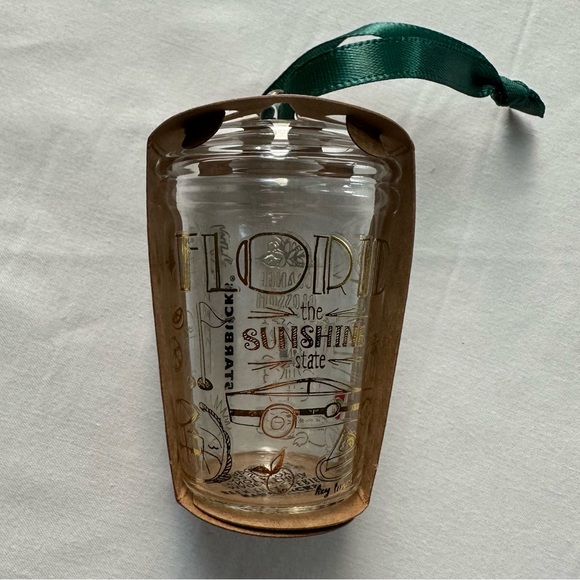 🆕 Starbucks Studded Gold & Magenta Keychain Tumblers & Florida Glass Ornaments - Picture 6 of 8